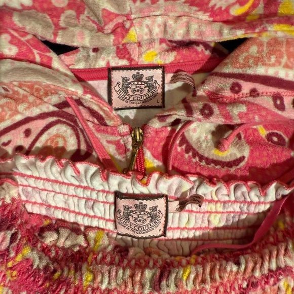 VINTAGE JUICY COUTURE TERRY CLOTH PAISLEY DRESS JACKET MATCHING SET - Picture 8 of 9